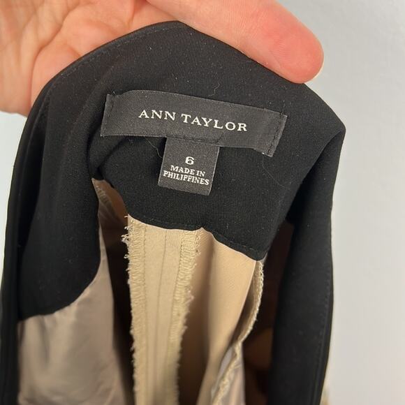 Ann Taylor black & tan tuxedo stripe tapered pant size 6 - Picture 8 of 10